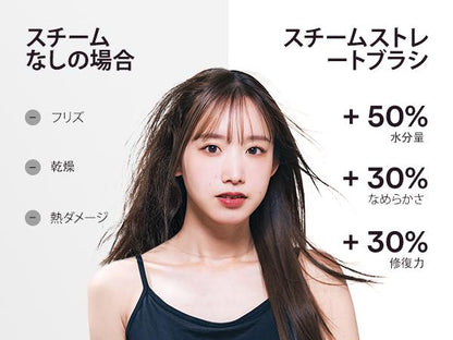 【スチームストレートブラシ】スチームストレートブラシ、ヘアストレートブラシアイロン、水蒸気でヘアケアのストレートブラシ